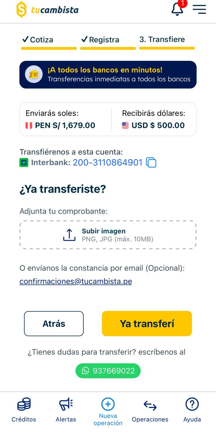 Adjunta de constancia TuCambista