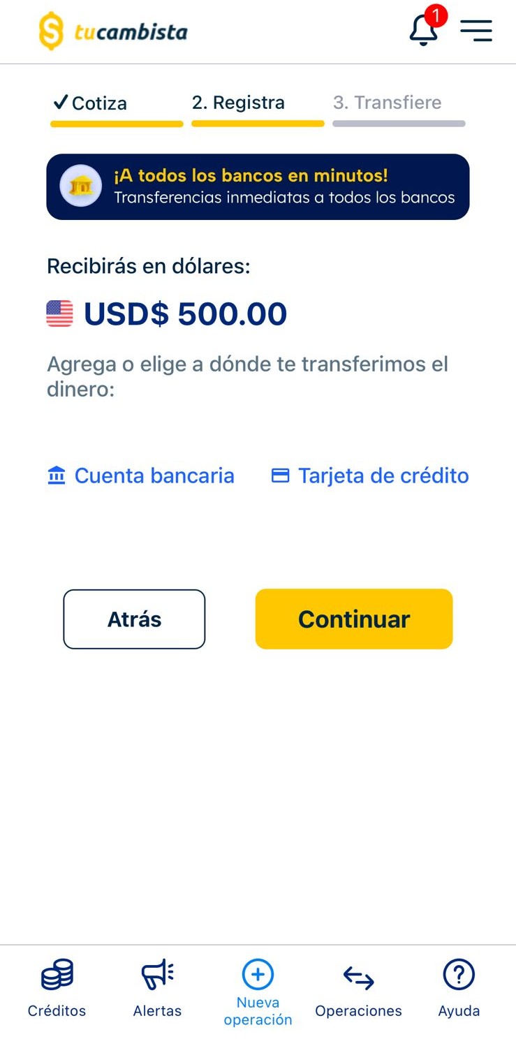 Banco a recibir