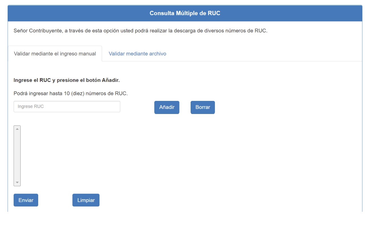 consulta multiple de ruc